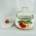 Hand painting ceramic toothpick holder with cherry design